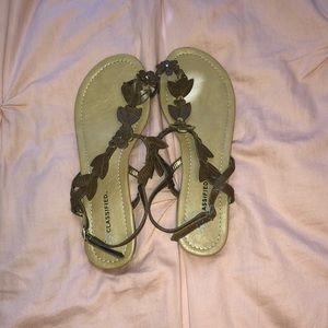 Cute brown leaf sandals